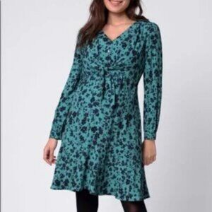 Seraphine Maternity Dress Feminine Floral Accessible Modest Long Sleeve Vee Neck